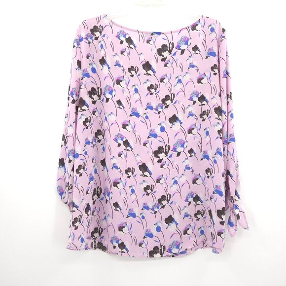 Talbots floral popover tunic top womens Size XL purple 3/4 sleeve - Picture 7 of 8